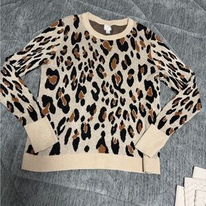 Leopard print sweater, brand new.